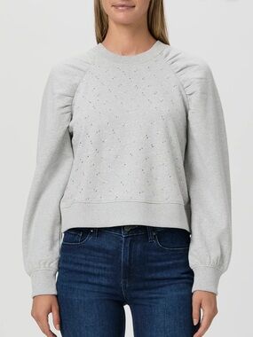 Anthropologie Paige Tricia Crystal-Embellished Cotton Sweatshirt - L